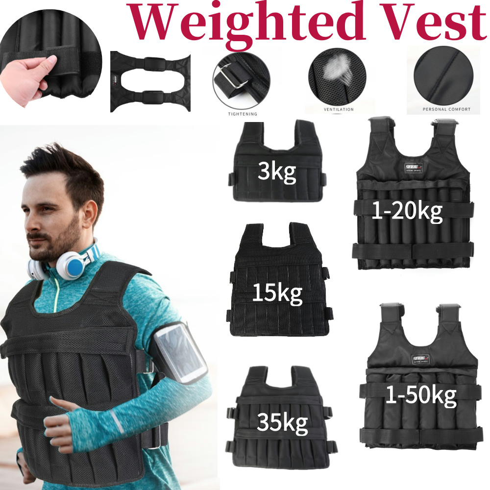 Sports Equipment Club - Gilet Ponderato Regolabile 3/15/35kg per Allenamento,